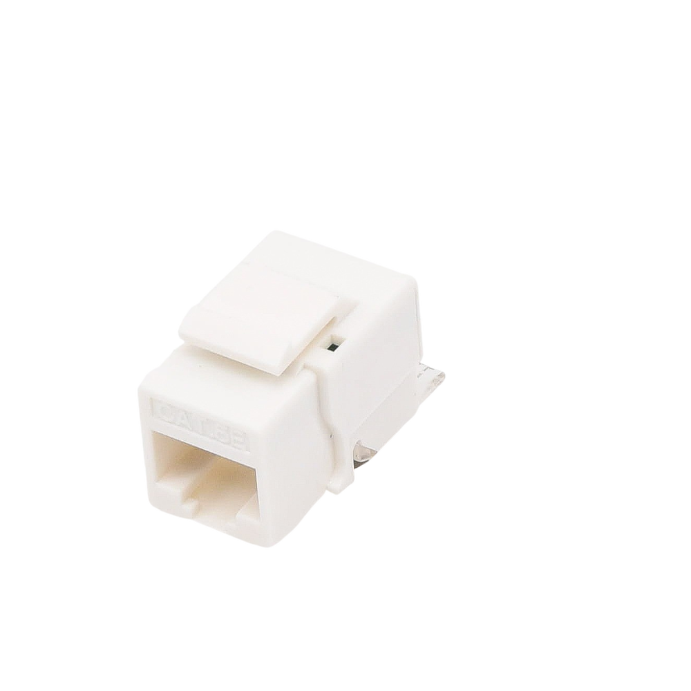 Módulo Jack Keystone Cat5e sin herramienta (toolless) para faceplate - Color Blanco