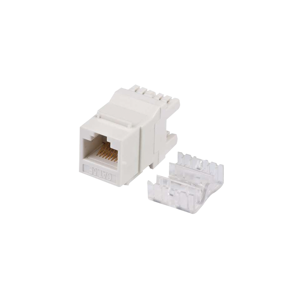 Módulo Jack Keystone Cat5e con terminación en ángulo 180 º  Color Blanco