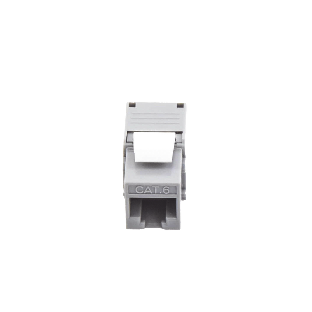 Módulo Jack Keystone Cat6 (toolless), con terminación en ángulo 180 º Color Gris, Compatible con Faceplate y Patchpanel Linkedpro