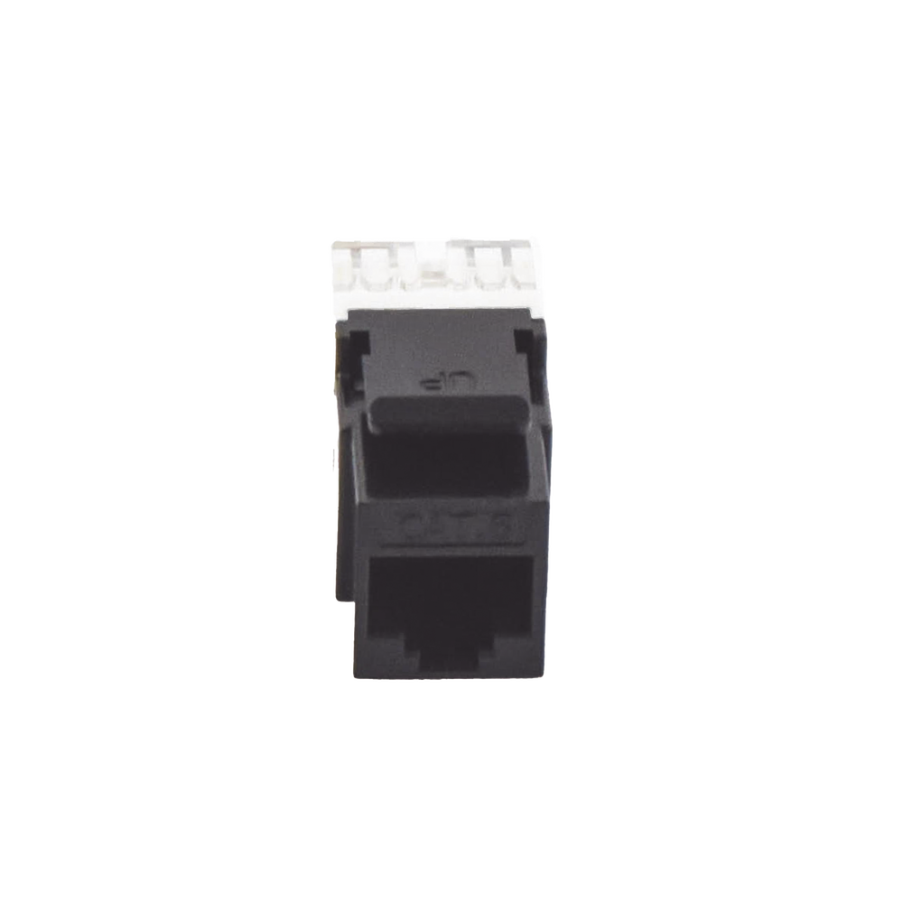 Cat6 Keystone Jack Module with 180º Angle Termination, Black