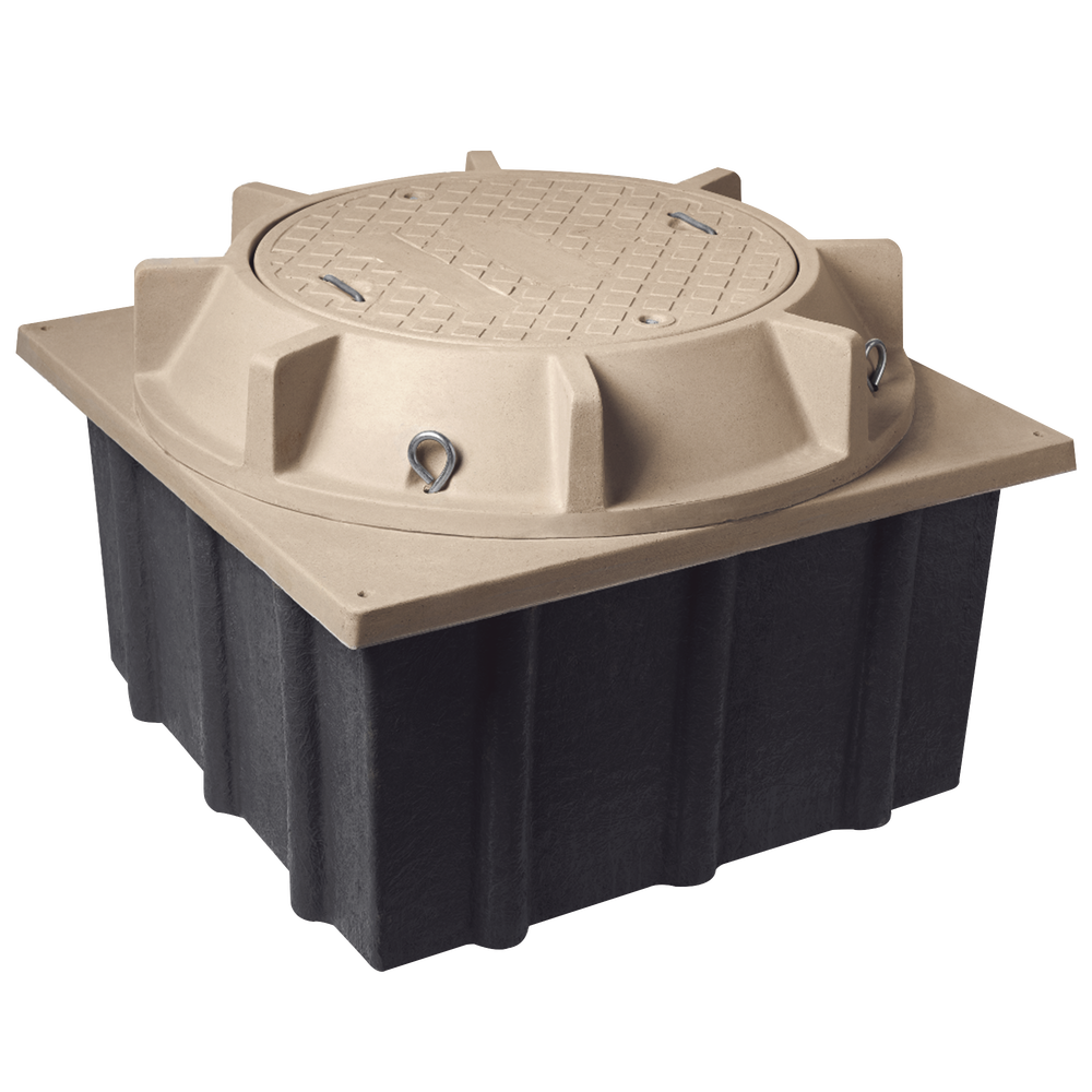 Registro Mini Manhole con tapa de concreto polimérico 4 ft x 4 ft x 2 ft
