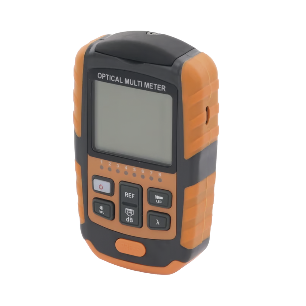 Optical Power Meter (MINI OPM) / Reduced Version / Compatible with Multimode and Singlemode Optical Fiber / Supports SC, ST and FC connectors / Includes VFL Function / Includes function to test RJ45 Cables / Rechargeable