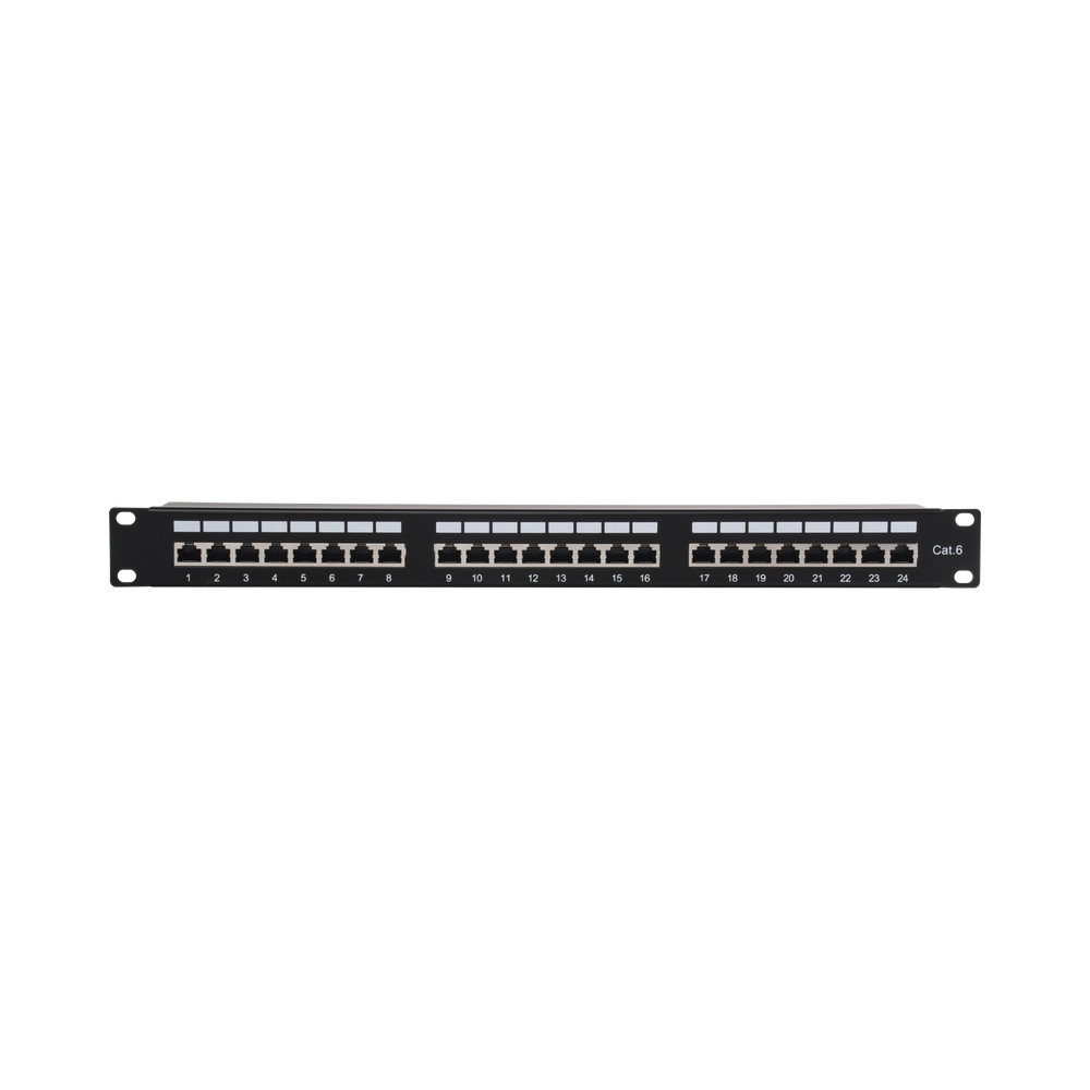 Panel de parcheo de impacto (110) Blindado (STP) de 24 puertos Cat6, 19in 