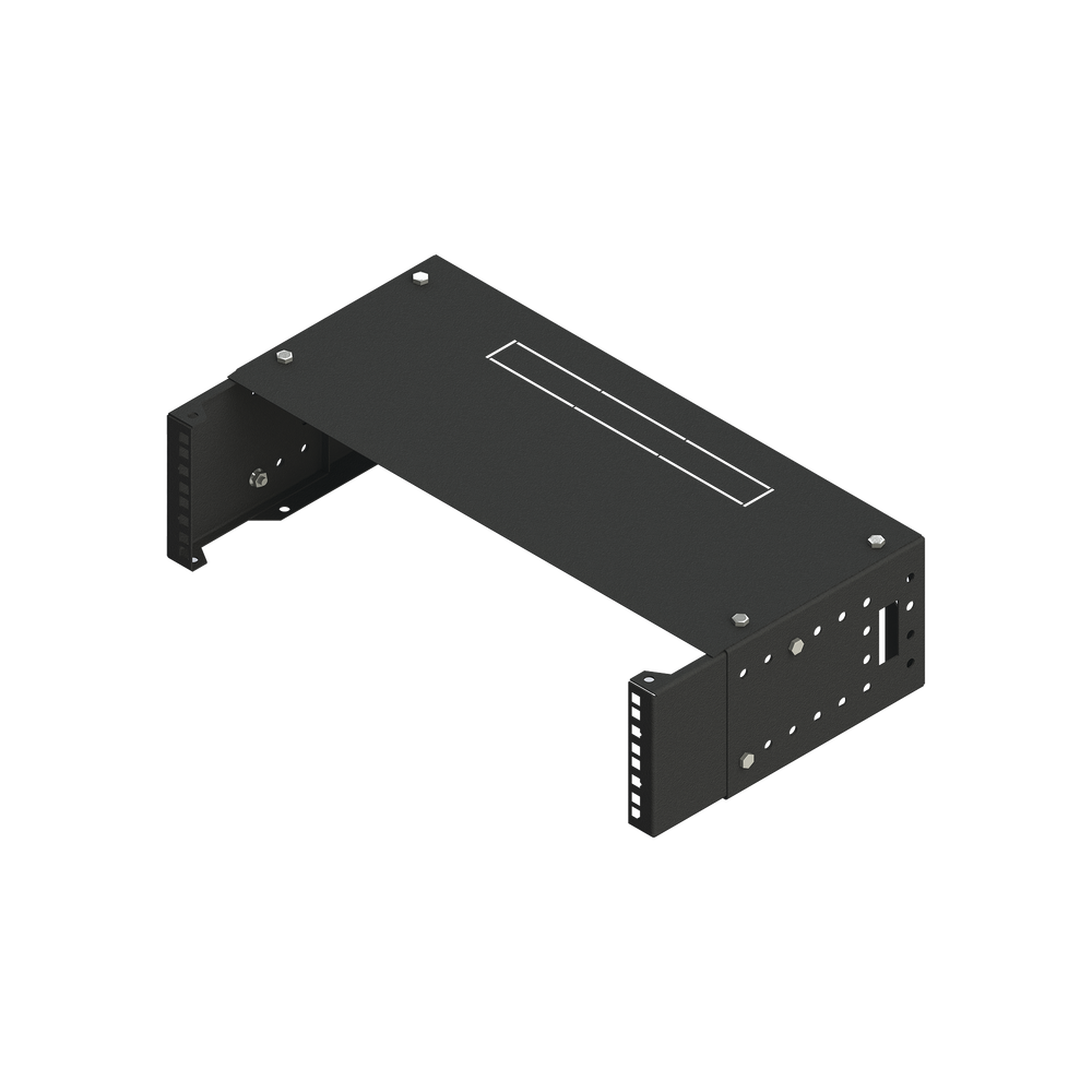 Rack Abierto de 19" Profundidad Ajustable (8" a 12") de 2.5  Unidades con Capacidad de Crecimiento.