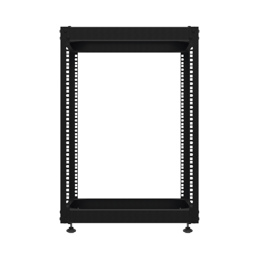 4-Post Open Rack, Wall or Floor Mount, 14 Units, Ideal for Audio Equipment!