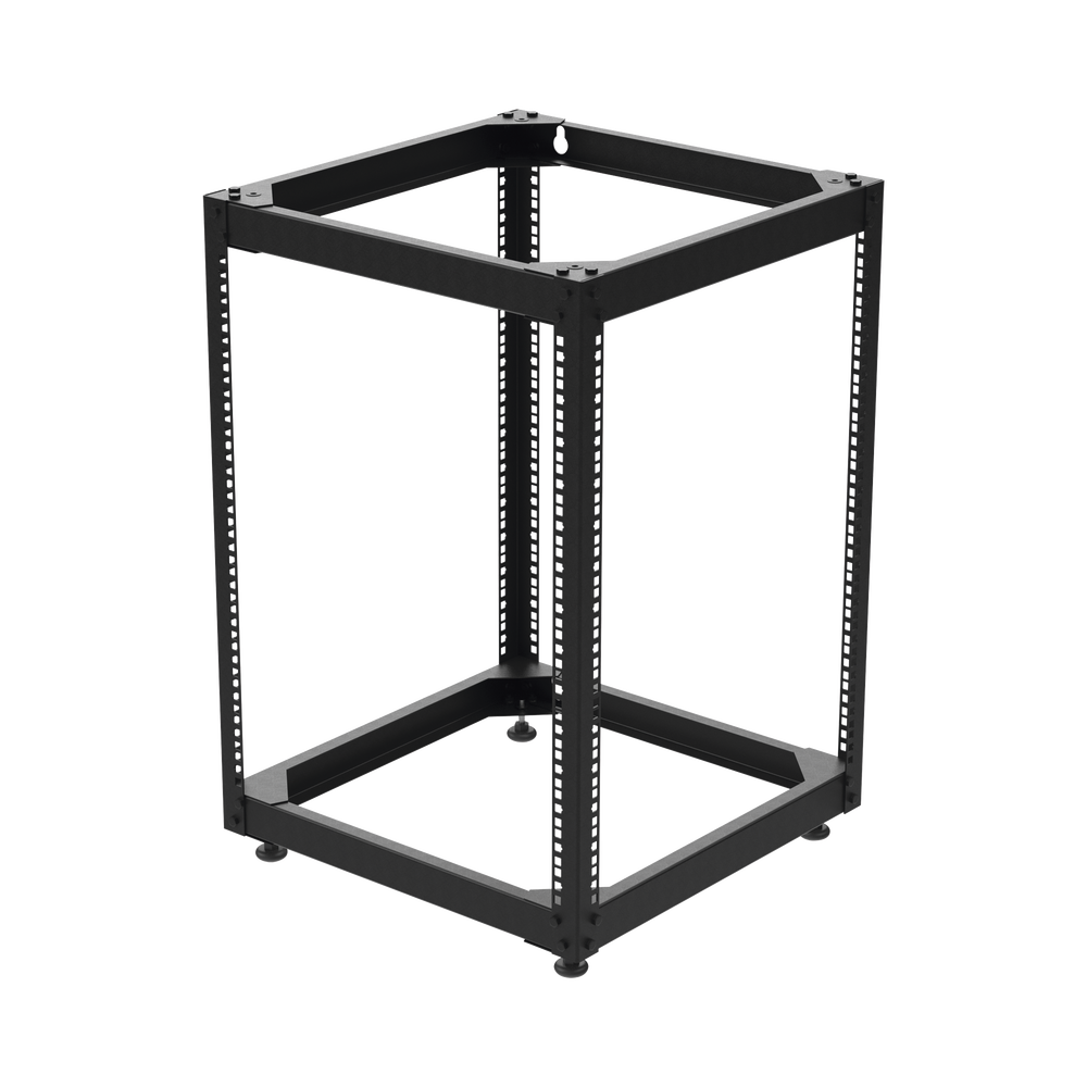 Rack Abierto de 4 Postes Instalación Pared o Piso de 14 Unidades, ¡Ideal para Equipo de Audio!