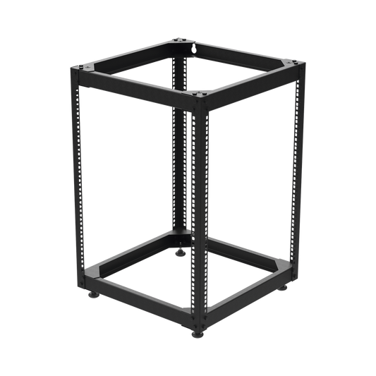 Rack Abierto de 4 Postes Instalación Pared o Piso de 14 Unidades, ¡Ideal para Equipo de Audio!