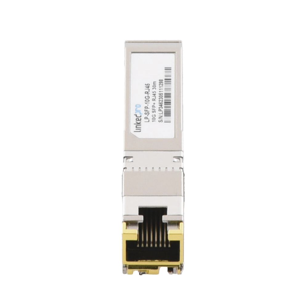 SFP+ to RJ45 Transceiver / 10 Gbps / RJ45 Connector / Distance up to 30 m.