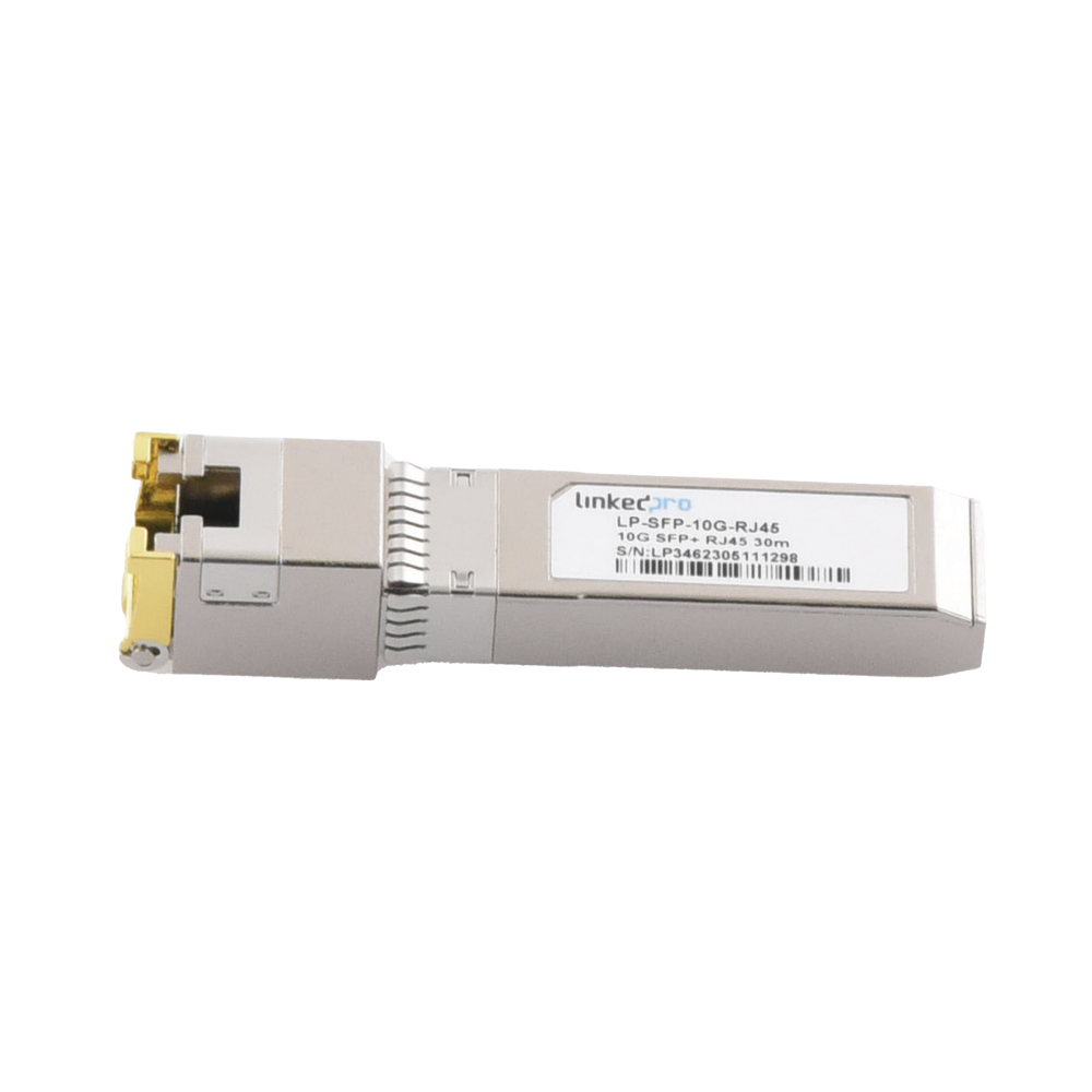 SFP+ to RJ45 Transceiver / 10 Gbps / RJ45 Connector / Distance up to 30 m.