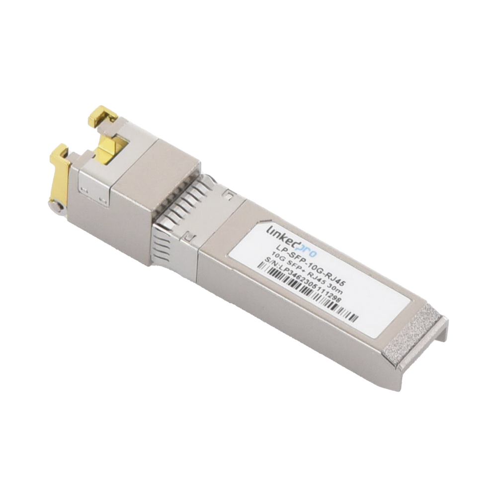 SFP+ to RJ45 Transceiver / 10 Gbps / RJ45 Connector / Distance up to 30 m.