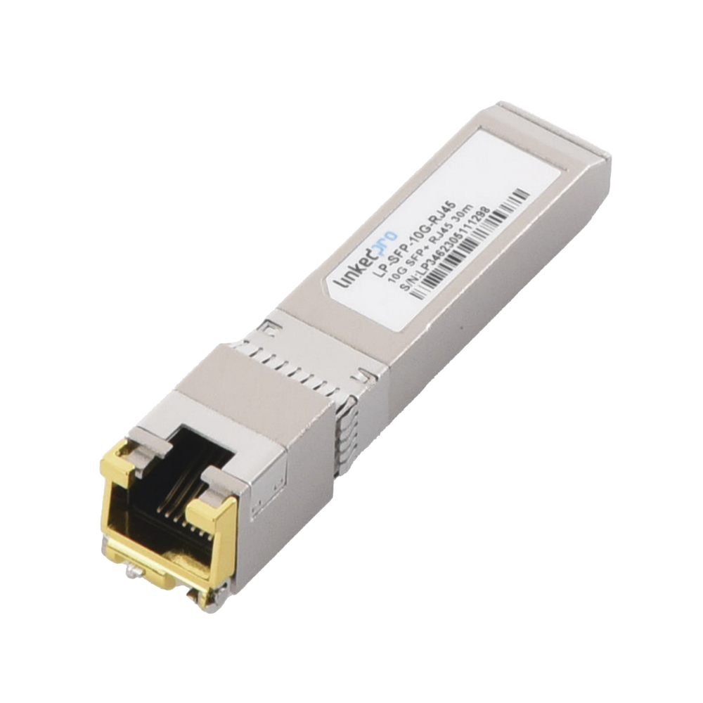 Transceptor SFP+ a RJ45 / 10 Gbps / Conector RJ45 / Distancia de hasta 30 m.
