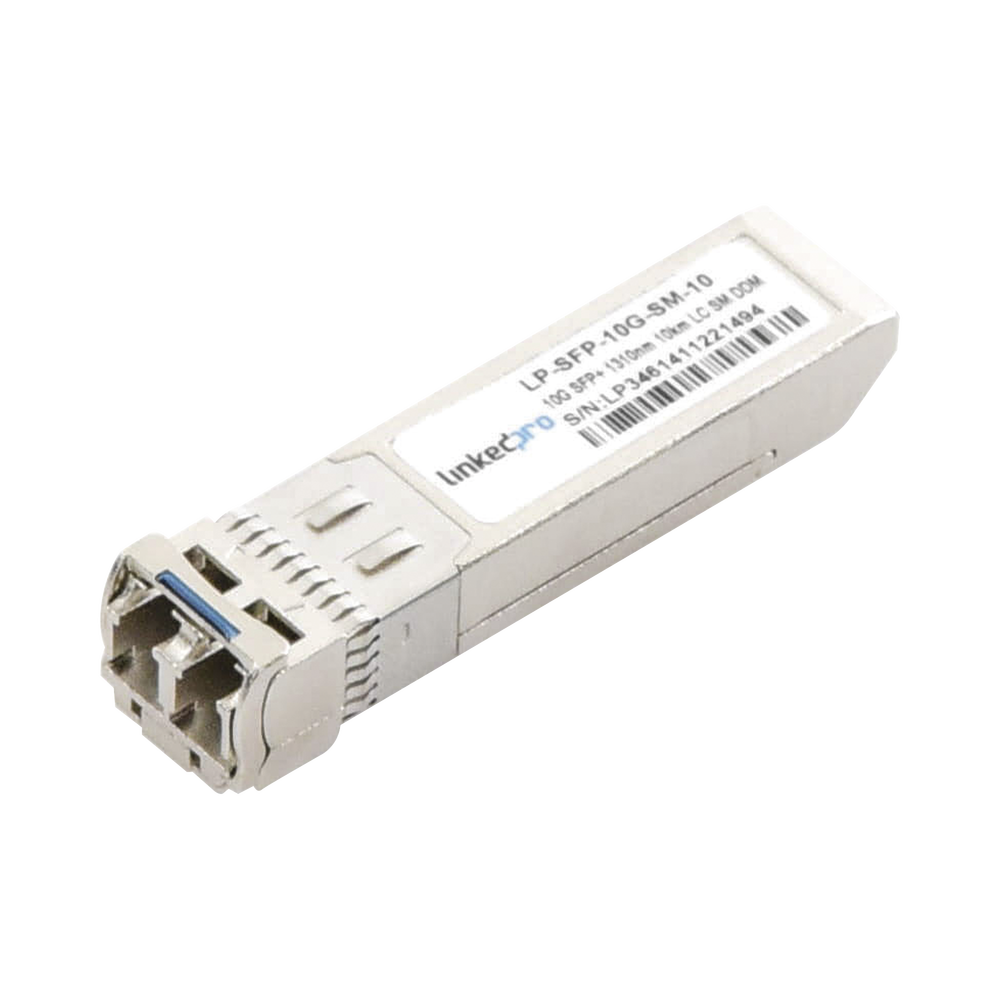 Transceptor SFP+ (Mini-Gbic) / Monomodo / 10 Gbps de velocidad / Conectores LC Dúplex / Hasta 10 km de Distancia
