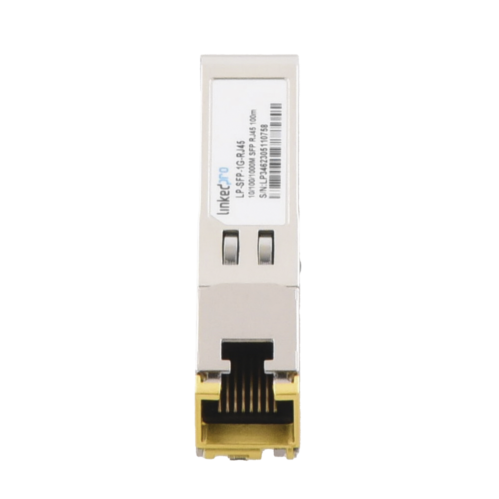 SFP to RJ45 Transceiver / Auto Negotiation 10/100/1000 Mbps / RJ45 Connector / Distance up to 100 m.