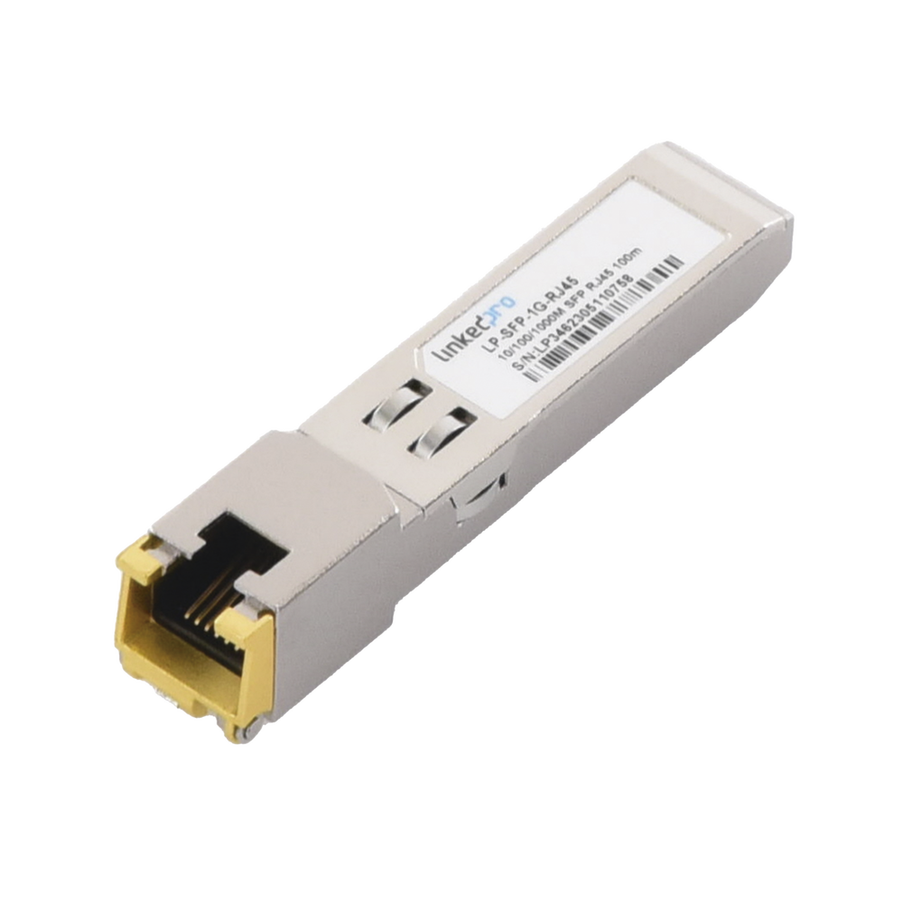Transceptor SFP a RJ45 / Auto negociación 10/100/1000 Mbps / Conector RJ45 / Distancia de hasta 100 m.