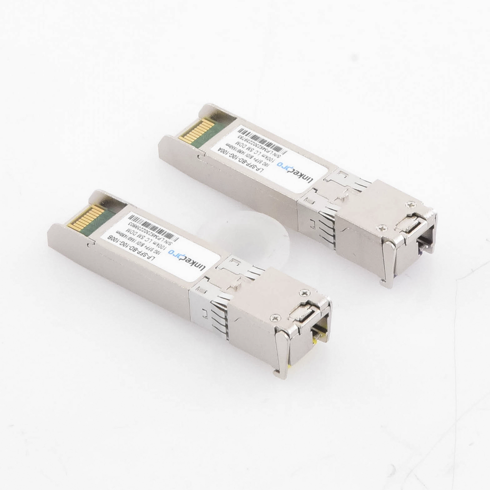 SFP+ Bidirectional Transceivers (Mini-Gbic) / Single Mode / 10 Gbps Speed ​​/ LC Connector / Up to 100 km Distance / 2 Pieces