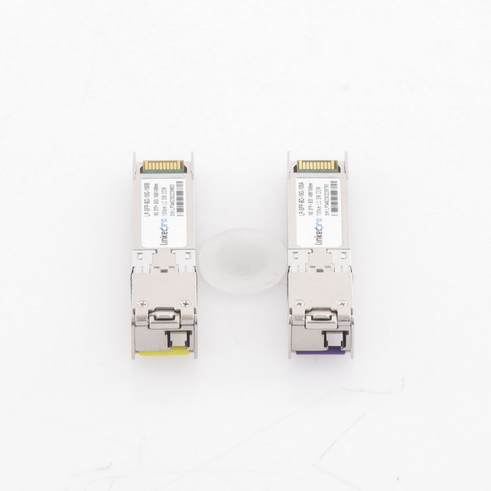 SFP+ Bidirectional Transceivers (Mini-Gbic) / Single Mode / 10 Gbps Speed ​​/ LC Connector / Up to 100 km Distance / 2 Pieces
