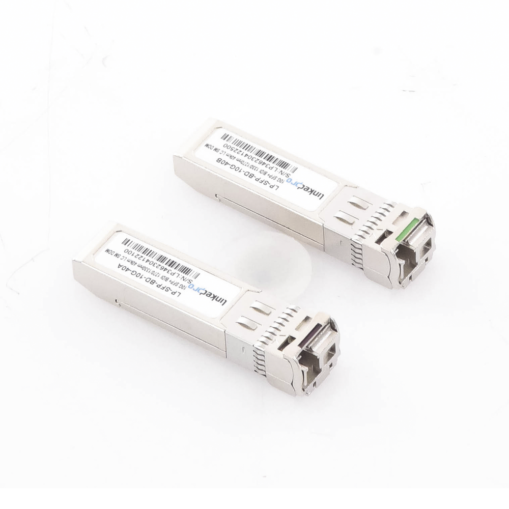 SFP+ Bidirectional Transceivers (Mini-Gbic) / Single Mode / 10 Gbps Speed ​​/ LC Connector / Up to 40 km Distance / 2 Pieces