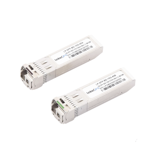 Transceptores Bidireccionales SFP+ (Mini-Gbic) / Monomodo / 10 Gbps de velocidad / Conector LC / Hasta 40 km de Distancia / 2 Piezas