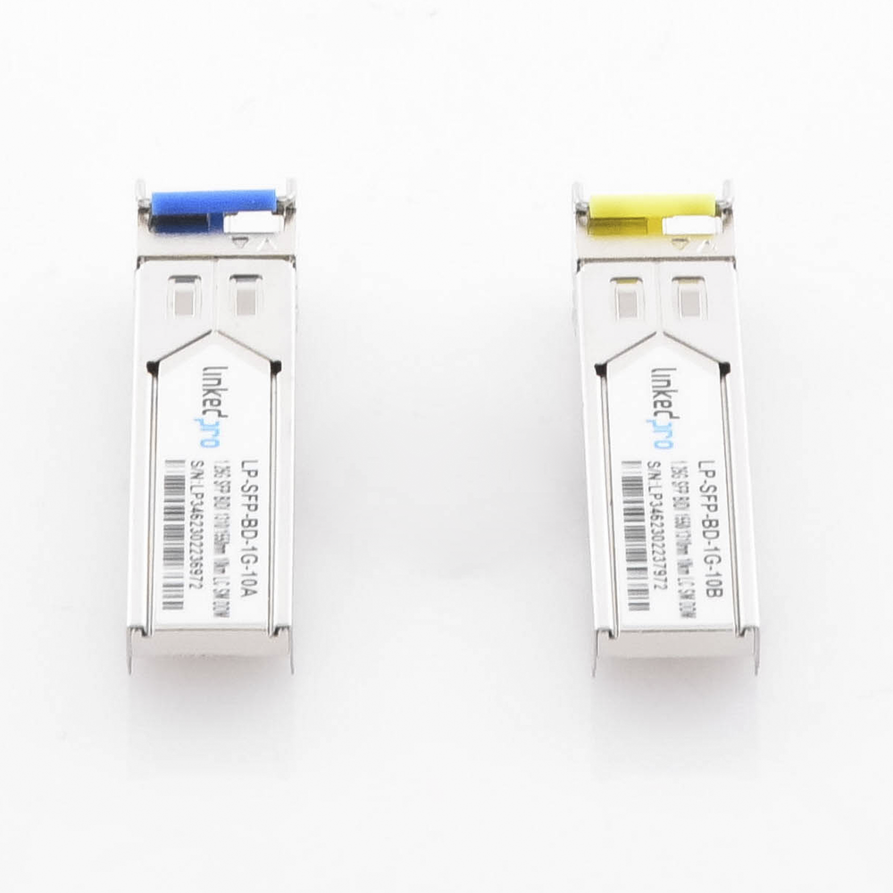 SFP (Mini-Gbic) Bidirectional Transceivers / Single Mode / 1.25 Gbps Speed ​​/ LC Connector / Up to 10 km Distance / 2 Pieces