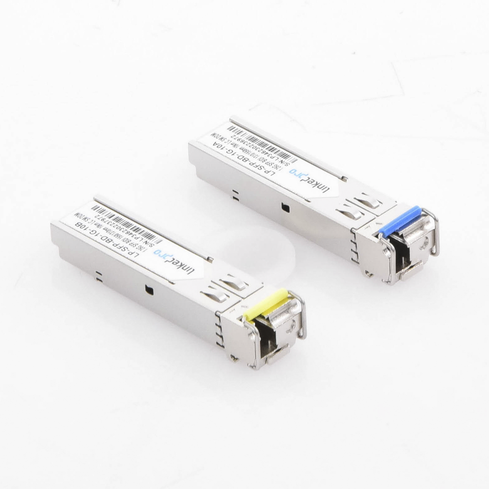 SFP (Mini-Gbic) Bidirectional Transceivers / Single Mode / 1.25 Gbps Speed ​​/ LC Connector / Up to 10 km Distance / 2 Pieces
