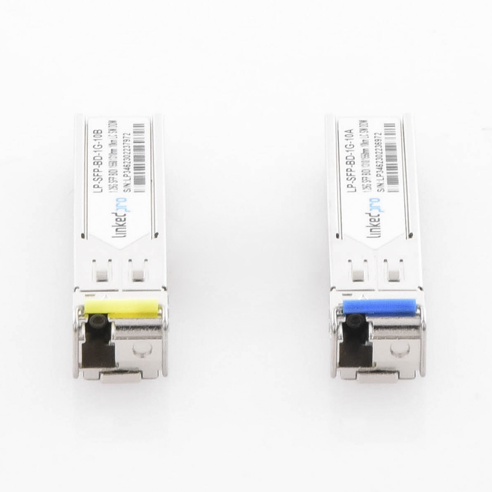 SFP (Mini-Gbic) Bidirectional Transceivers / Single Mode / 1.25 Gbps Speed ​​/ LC Connector / Up to 10 km Distance / 2 Pieces