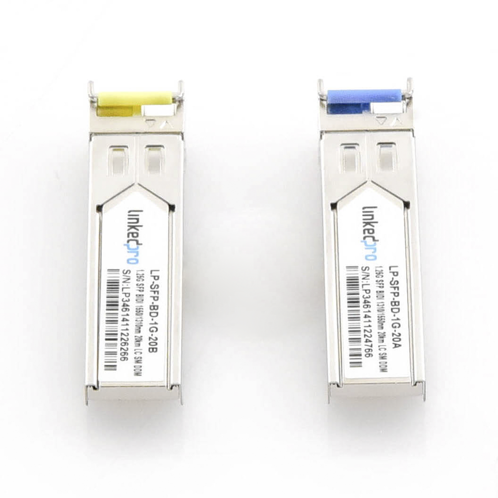 SFP (Mini-Gbic) Bidirectional Transceivers / Single Mode / 1.25 Gbps Speed ​​/ LC Connector / Up to 20 km Distance / 2 Pieces