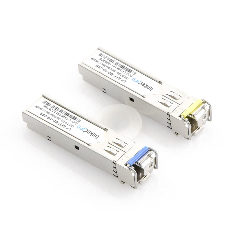 SFP (Mini-Gbic) Bidirectional Transceivers / Single Mode / 1.25 Gbps Speed ​​/ LC Connector / Up to 20 km Distance / 2 Pieces