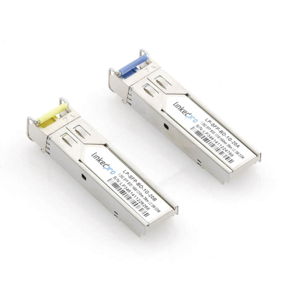 SFP (Mini-Gbic) Bidirectional Transceivers / Single Mode / 1.25 Gbps Speed ​​/ LC Connector / Up to 20 km Distance / 2 Pieces