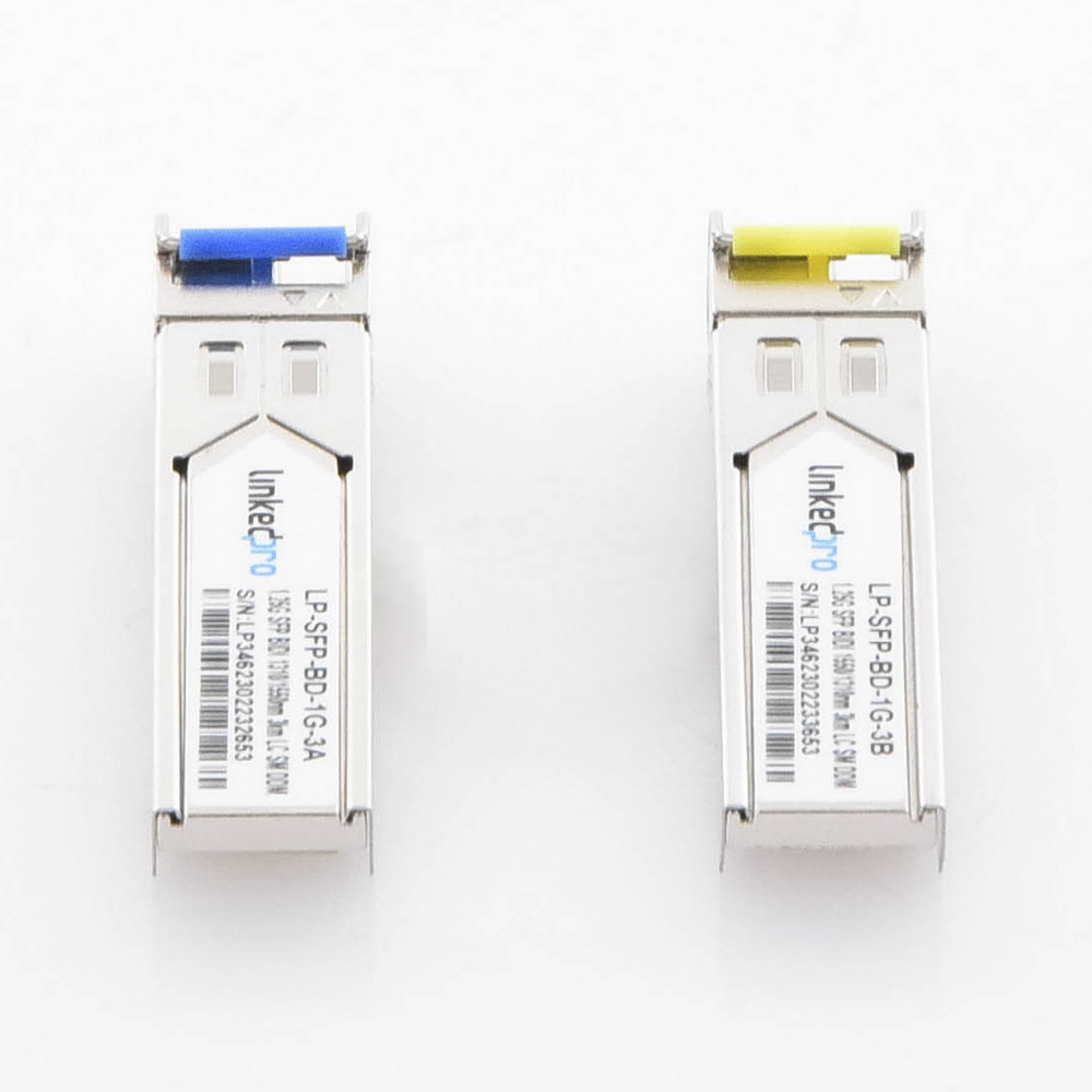 SFP (Mini-Gbic) Bidirectional Transceivers / Single Mode / 1.25 Gbps Speed ​​/ LC Connector / Up to 3 km Distance / 2 Pieces