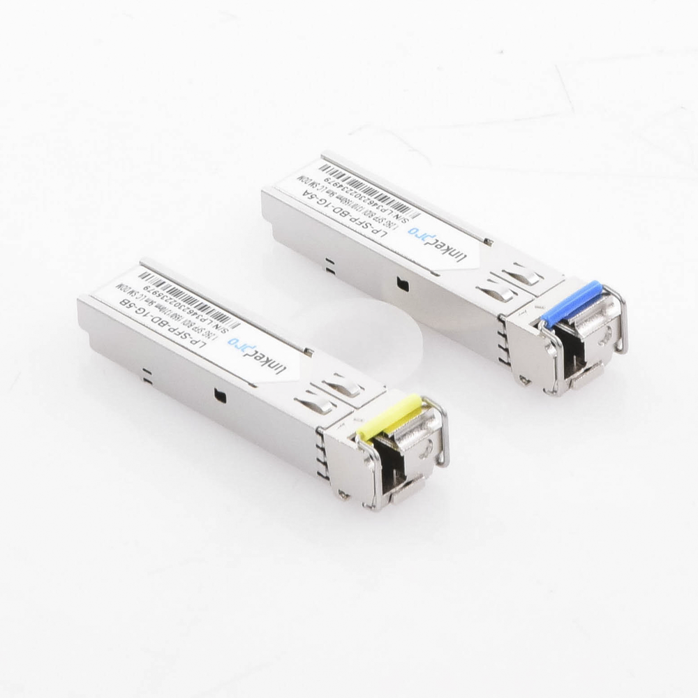 SFP (Mini-Gbic) Bidirectional Transceivers / Single Mode / 1.25 Gbps Speed ​​/ LC Connector / Up to 5 km Distance / 2 Pieces