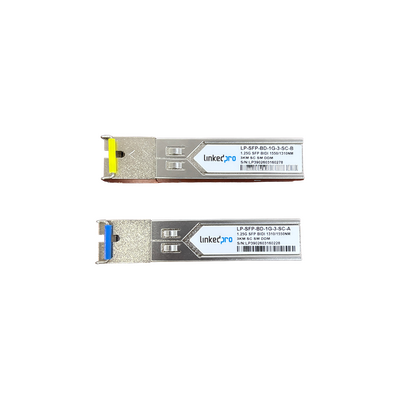 Transceptores Bidireccionales SFP (Mini-Gbic) / Monomodo / 1.25 Gbps de velocidad / Conector SC / Hasta 80 km de Distanc