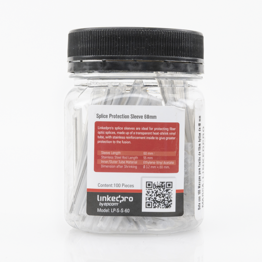 Bottle with 100 Sleeves for 60 mm fiber optic fusion