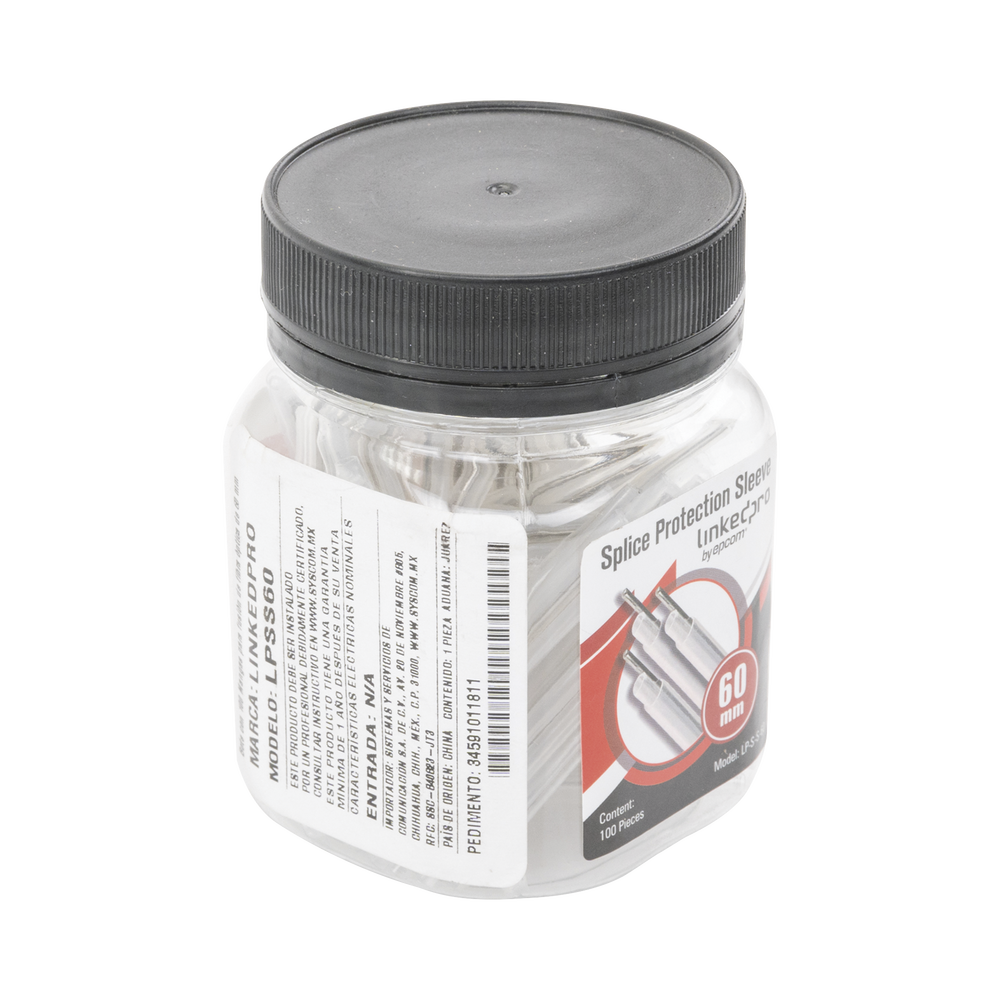 Bottle with 100 Sleeves for 60 mm fiber optic fusion