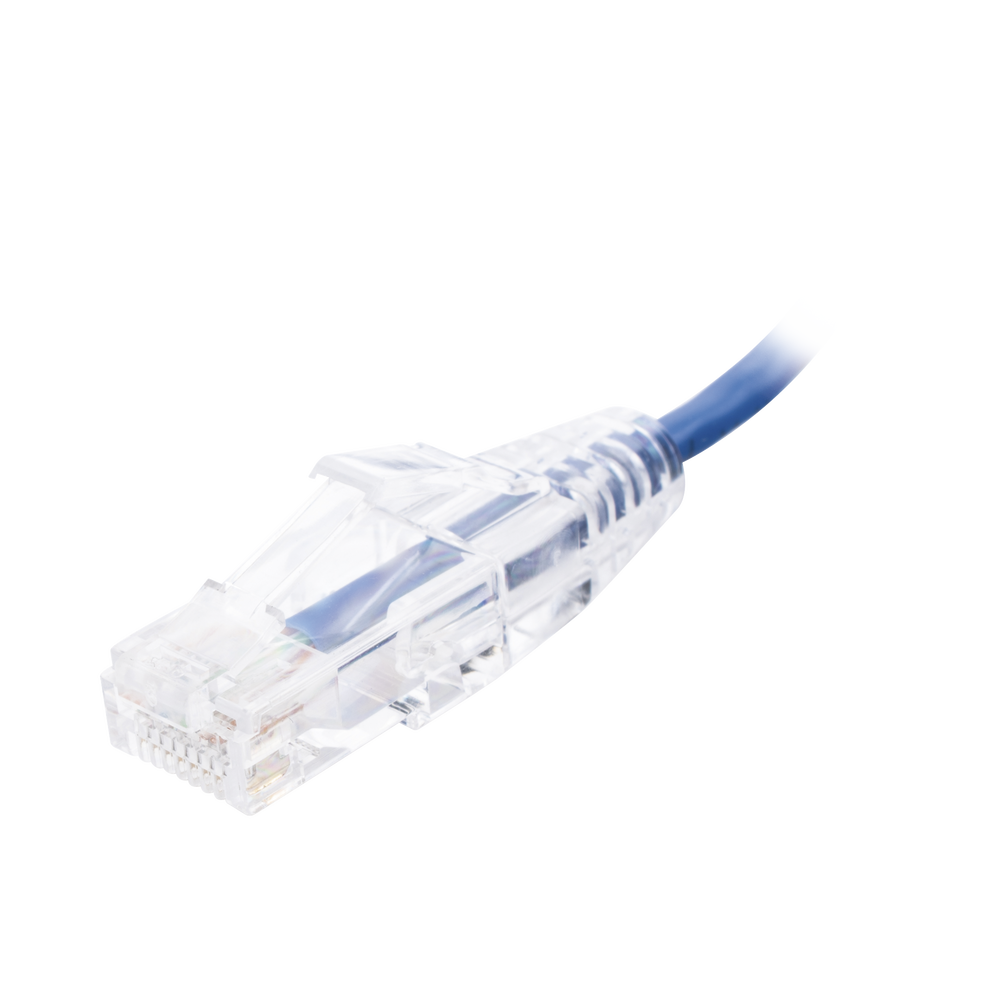 Cable de Parcheo Slim UTP Cat6 - 20 cm Azul Diámetro Reducido (28 AWG)