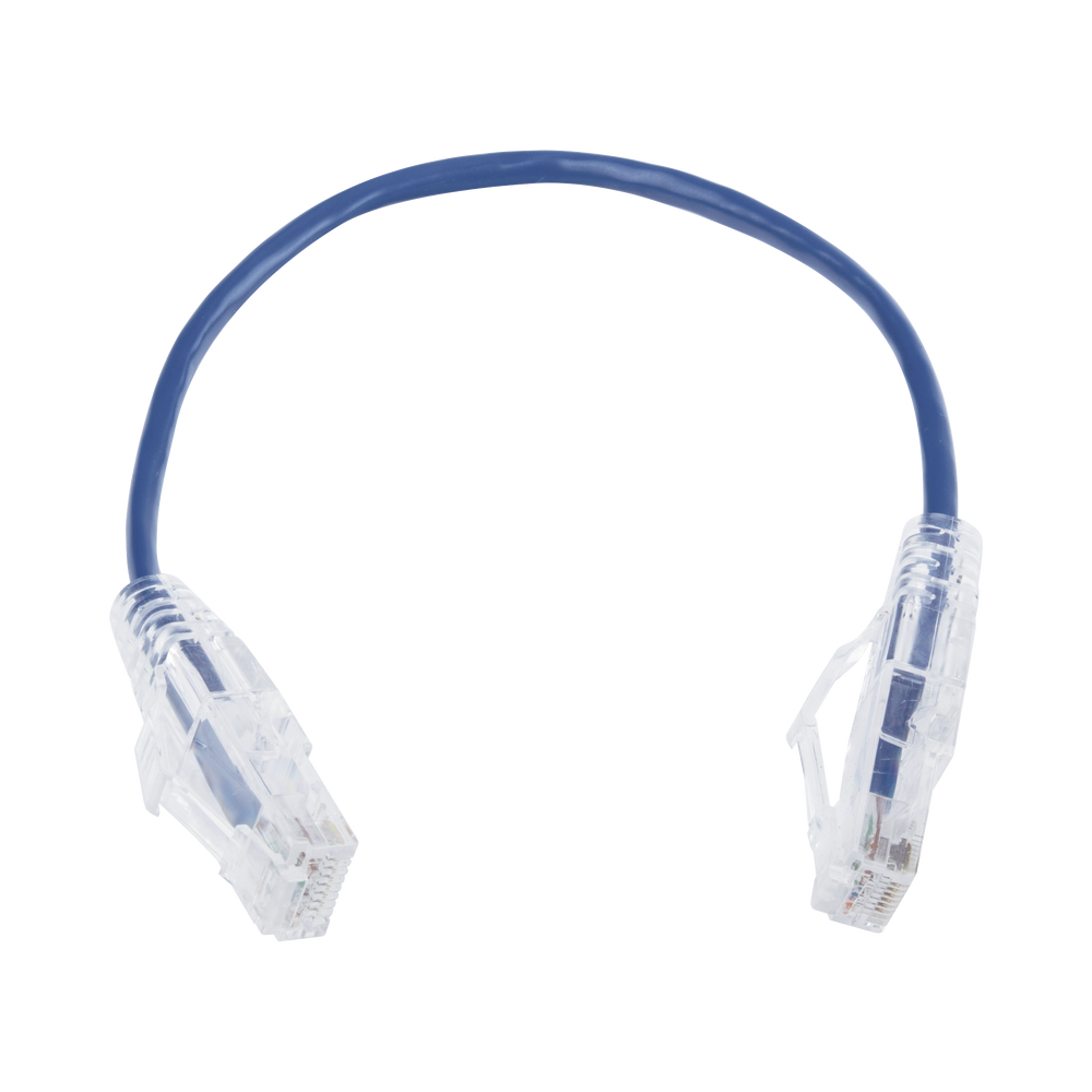 Cable de Parcheo Slim UTP Cat6 - 20 cm Azul Diámetro Reducido (28 AWG)