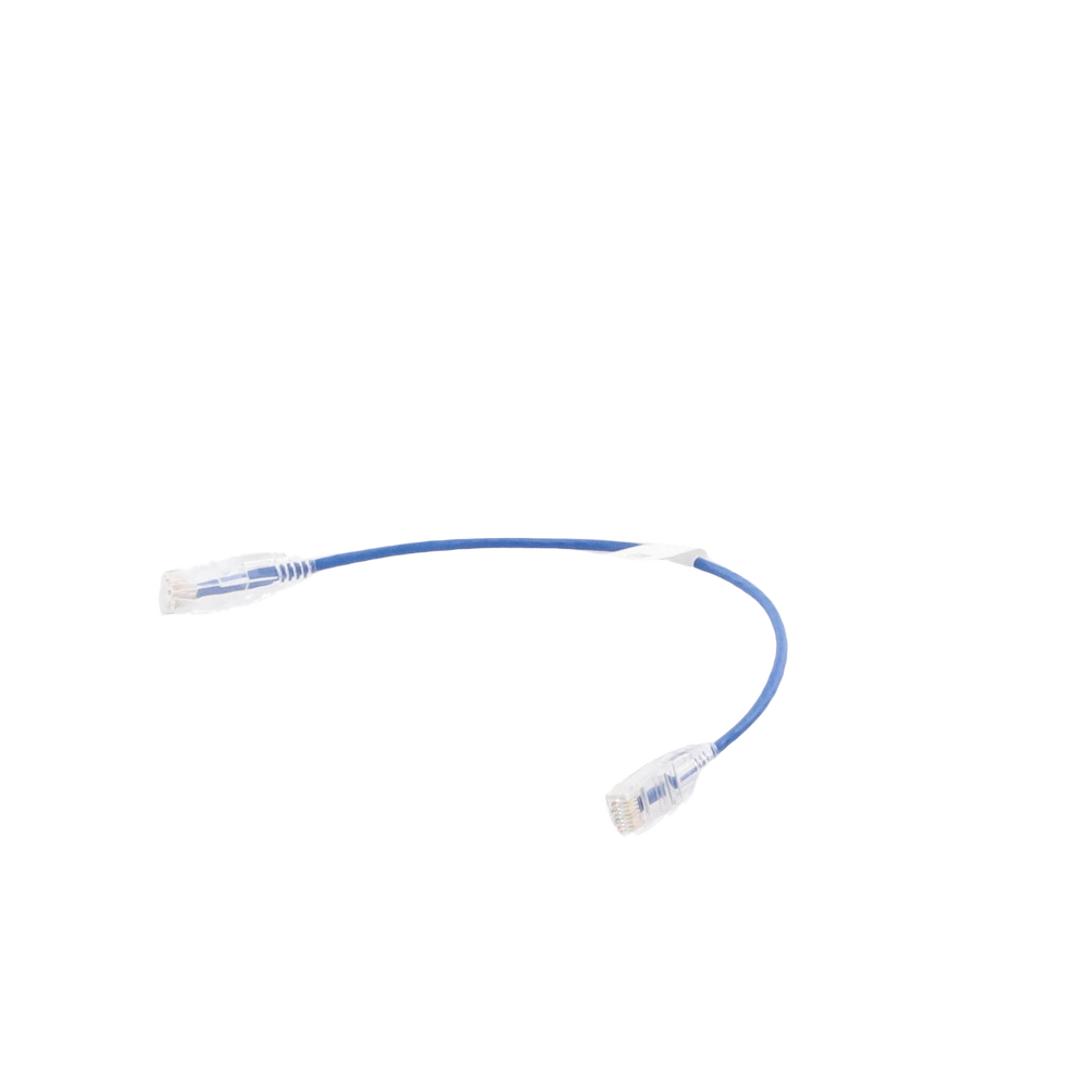 Cable de Parcheo Slim UTP Cat6 - 30 cm Azul Diámetro Reducido (28 AWG)