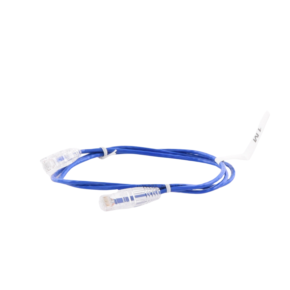 Cable de Parcheo Slim UTP Cat6 - 1 metro, Azul, Diámetro Reducido (28 AWG)