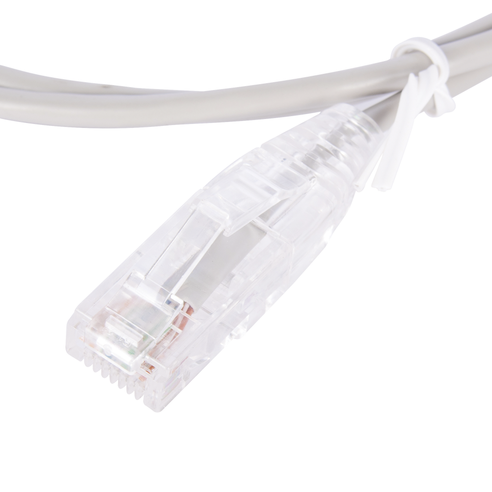 Cable de Parcheo Slim UTP Cat6 - 1 metro, Gris, Diámetro Reducido (28 AWG)