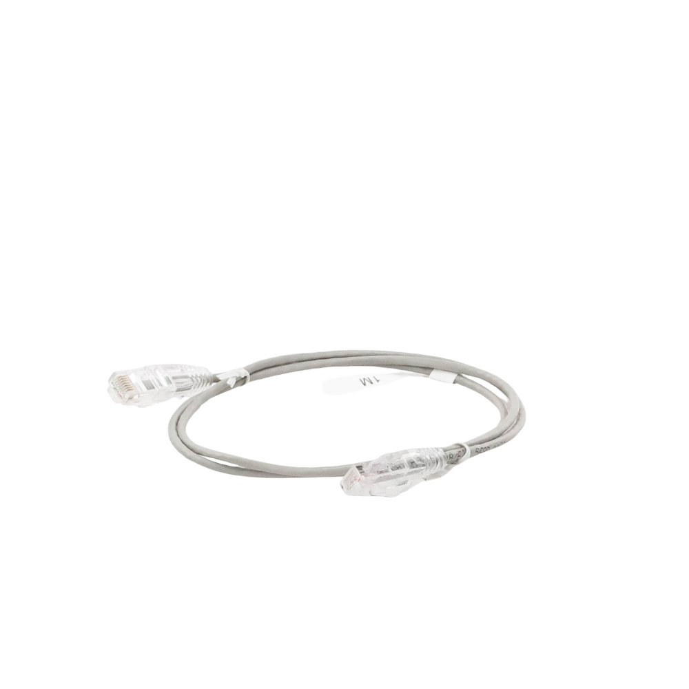 Cable de Parcheo Slim UTP Cat6 - 1 metro, Gris, Diámetro Reducido (28 AWG)