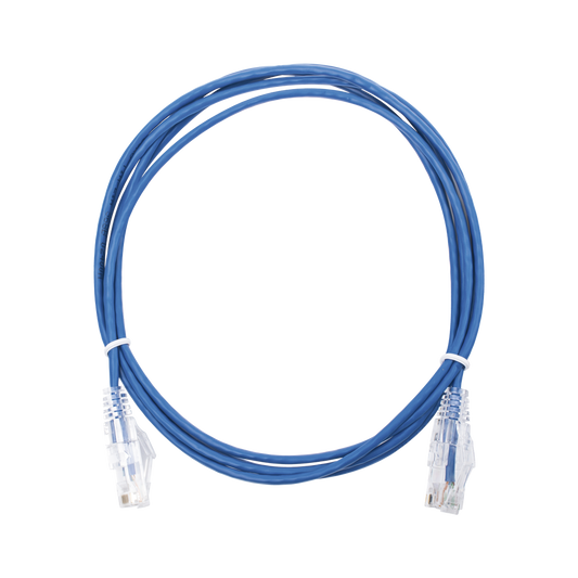 Cable de Parcheo Slim UTP Cat6 - 2 m Azul Diámetro Reducido (28 AWG)