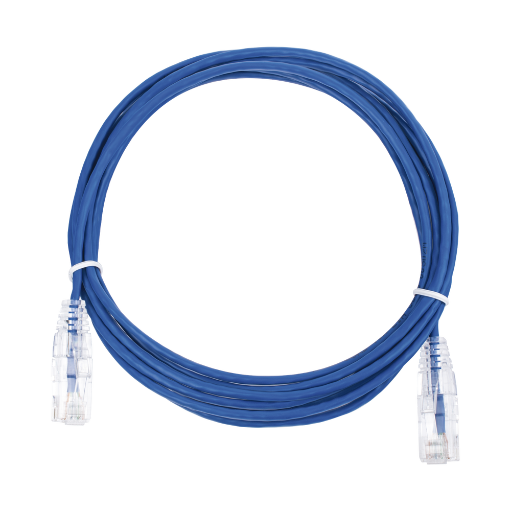 Cable de Parcheo Slim UTP Cat6 - 3 m Azul Diámetro Reducido (28 AWG)