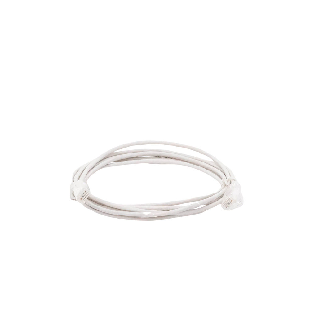 Cable de Parcheo Slim UTP Cat6 - 3 m Blanco Diámetro Reducido (28 AWG)