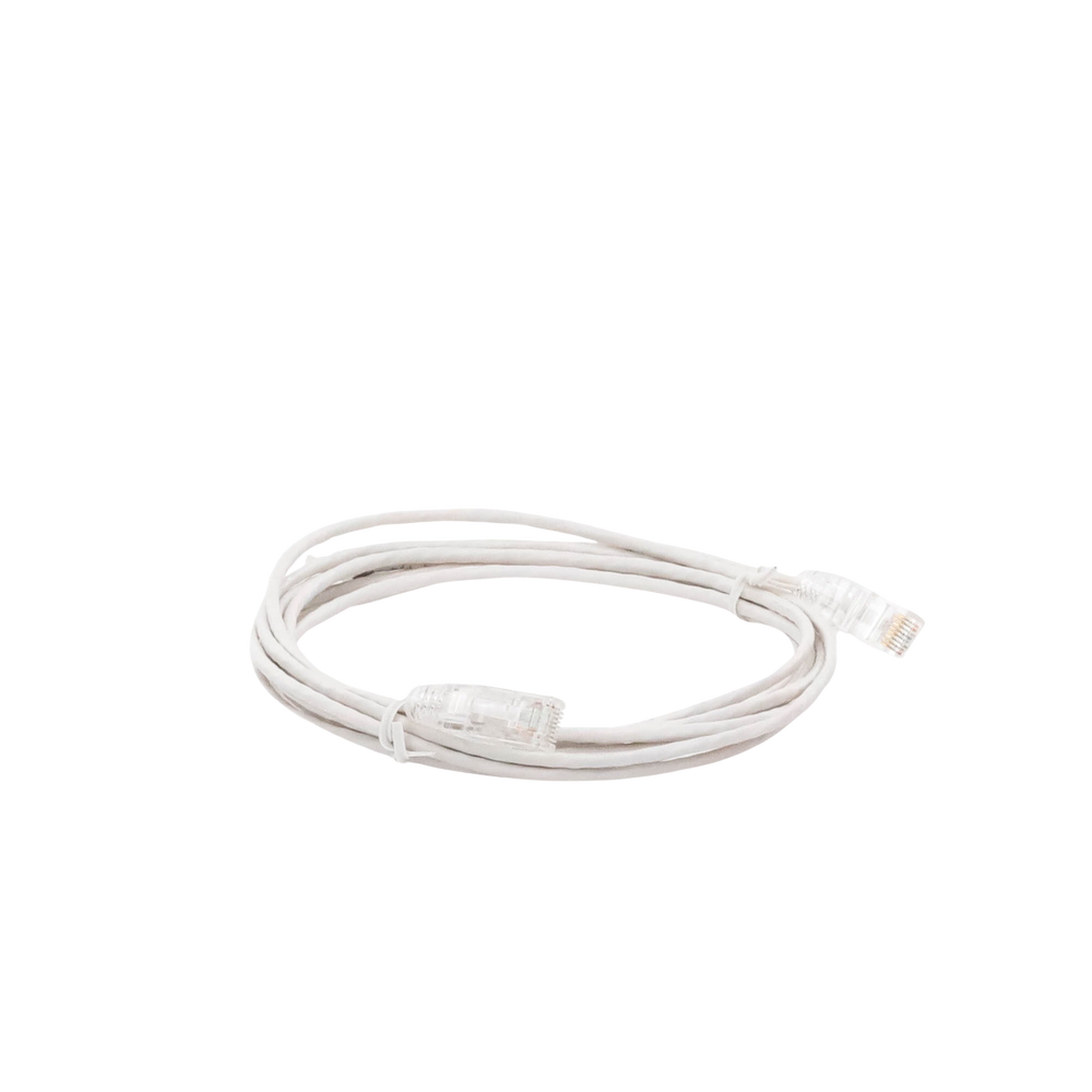 Cable de Parcheo Slim UTP Cat6 - 3 m Blanco Diámetro Reducido (28 AWG)