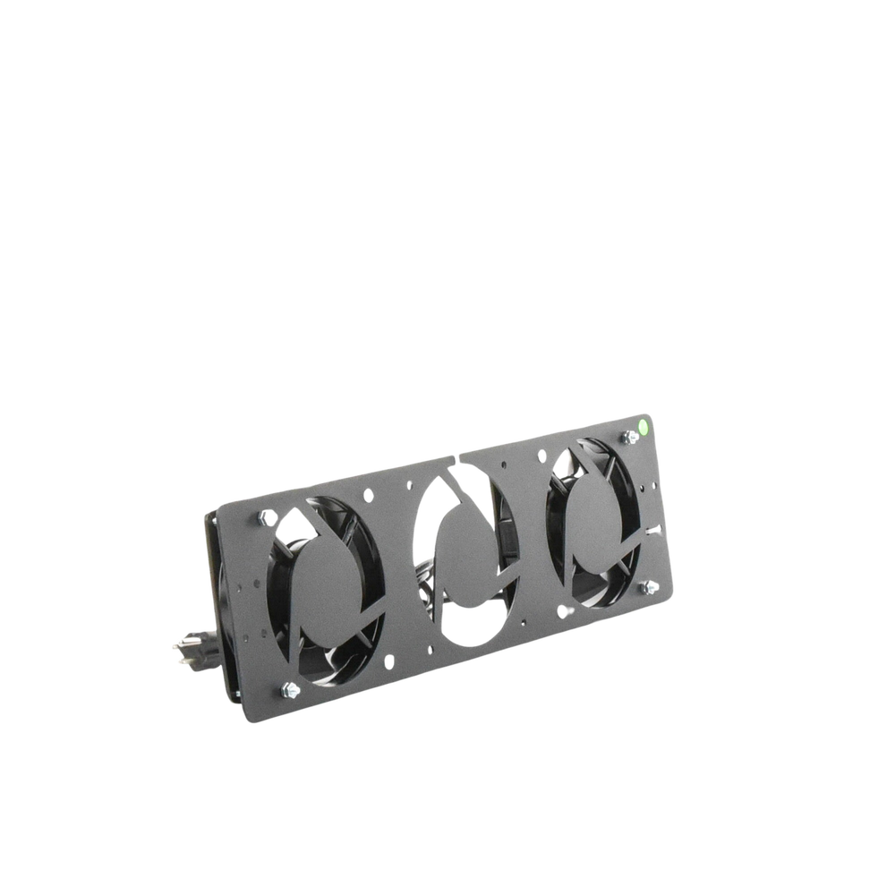 Kit de 2 Ventiladores 110 Vca (12 x 12 cm) con Clavija para Gabinete de Piso.