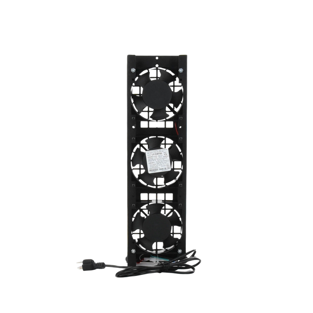 Kit of 3 110 Vac Fans (12 x 12 cm) with Plug for Floor Cabinet.