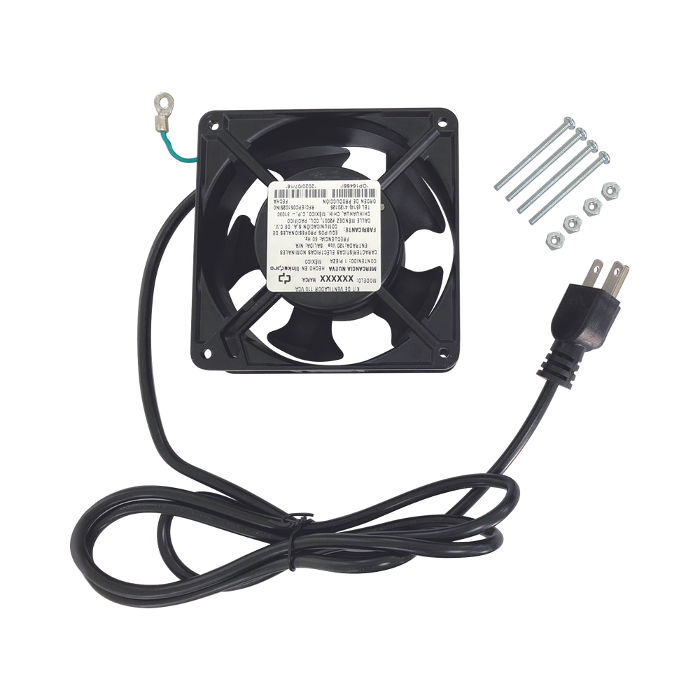 Ventilador 110 Vca de 12 x 12 cm con Cable y Clavija.