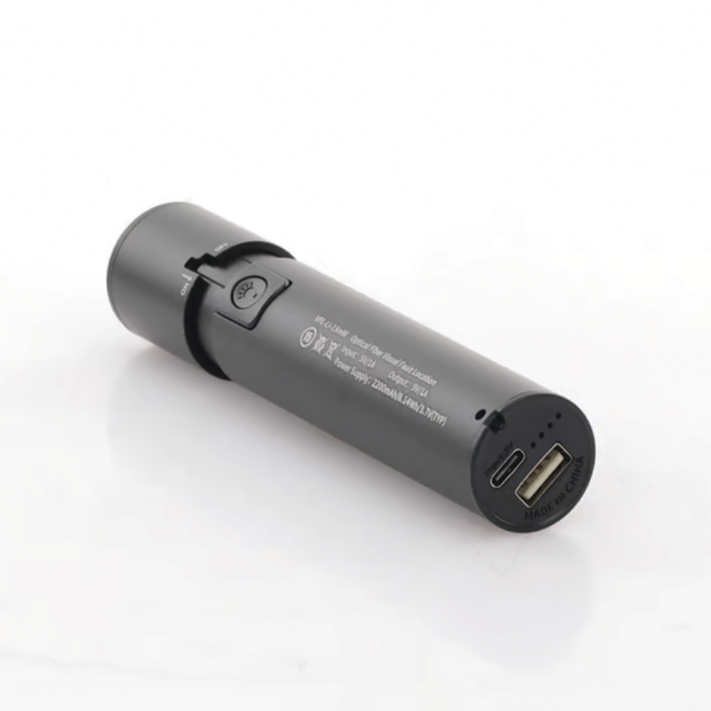 Visual Fault Locator (VFL) / For SC, FC, ST connectors / Up to 8-10 km away / Rechargeable via USB port
