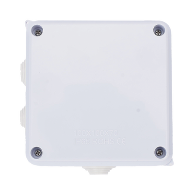 Caja de Conexiones Impermeable IP65, 7 Entradas, Dimensiones 100 x 100 x 70 mm, para Instalaciones Industriales, Comerci