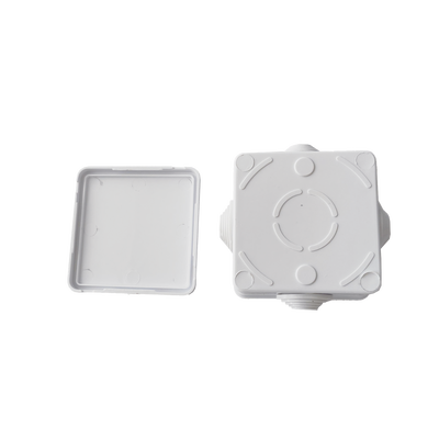 Caja de Conexiones Impermeable IP55 con 4 Entradas, 80 x 80 x 50 mm, para Instalaciones Industriales, Comerciales y Resi