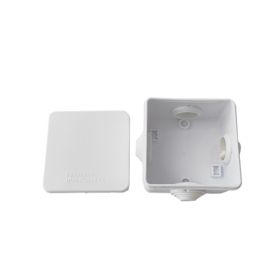 Caja de Conexiones Impermeable IP55 con 4 Entradas, 80 x 80 x 50 mm, para Instalaciones Industriales, Comerciales y Resi